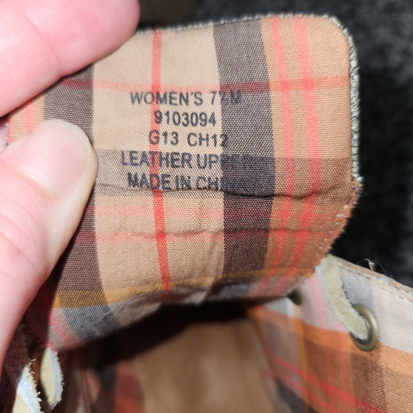 Sperry Top-Sider Wedge Ankle Boots Baily Tan Lace Up Plaid Womens 7.5,Preppy - Picture 9 of 12